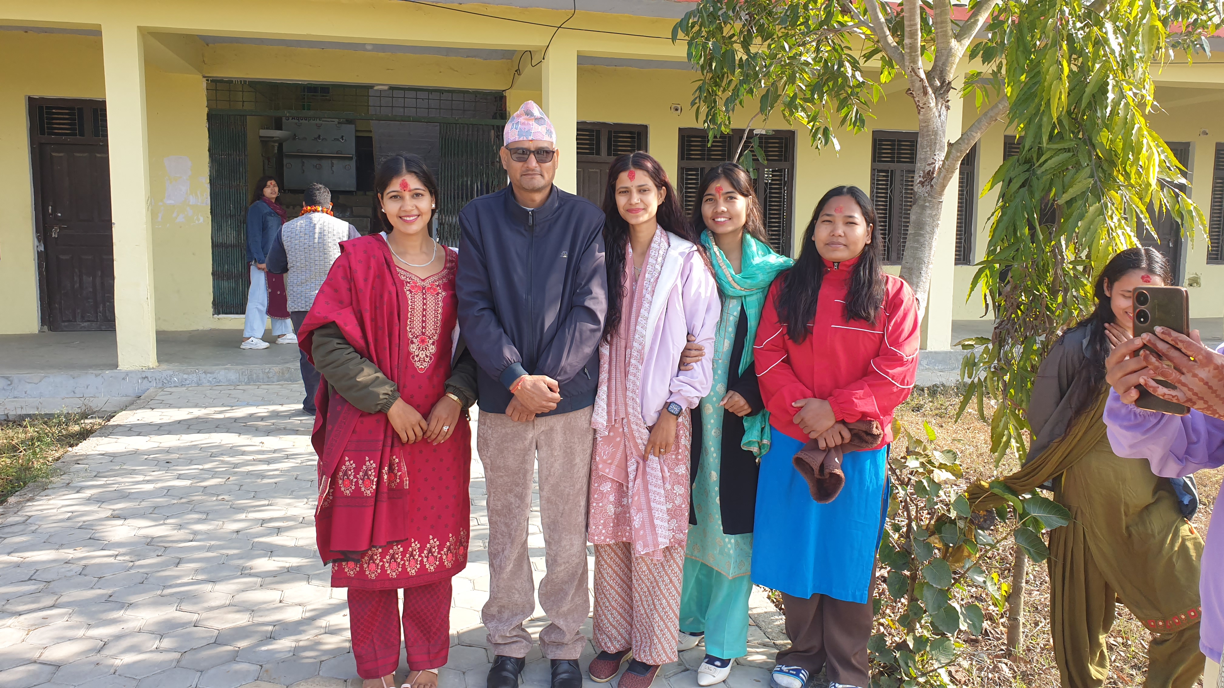 saraswoti puja with studen